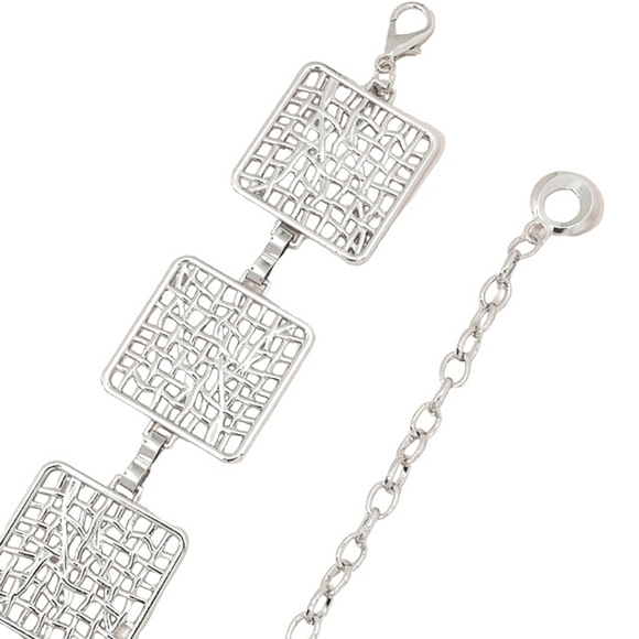 Square Detail Silver Chain Belt - Picture 3 of 3